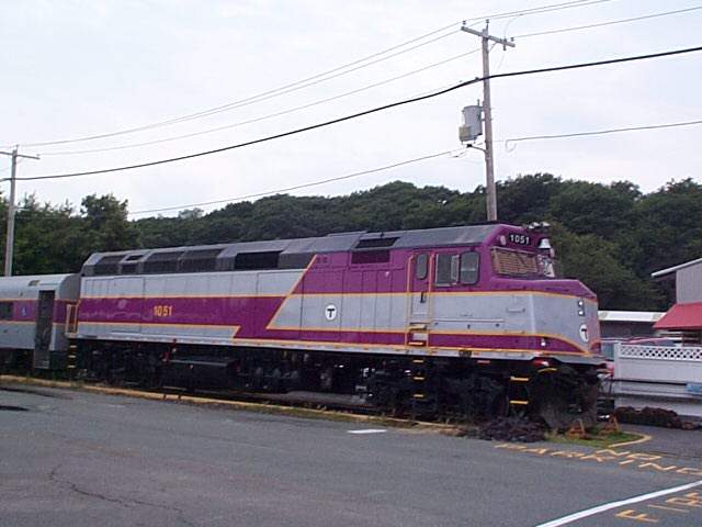 Photo of MBTA Engine 1051 rests at Rockport, Mass July 8,2001