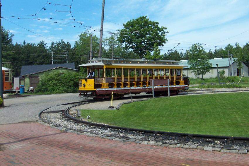 Photo of Connecticut open car #303 is shown here in the loop