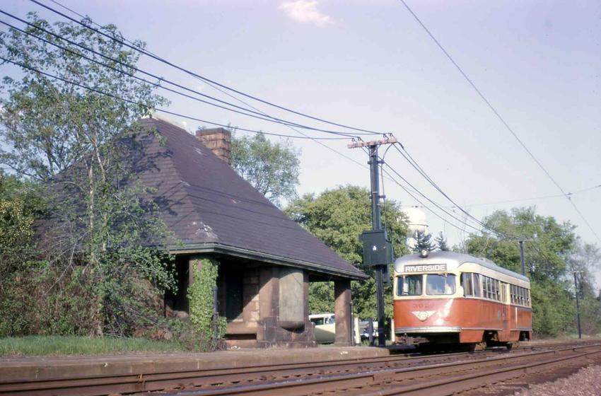 Photo of Riverside Bound PC trolley passes Woodland Station