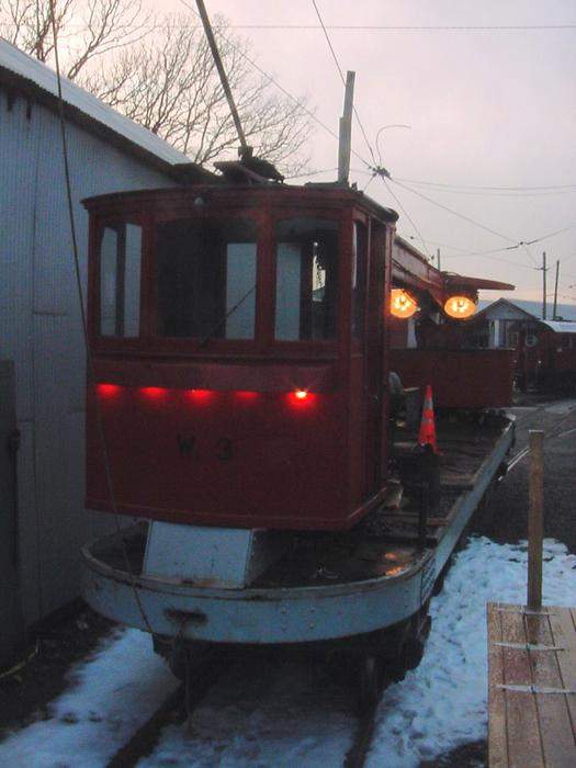 Photo of Montreal Tramways Crane Car W-3 at Shoreline Trolley Museum