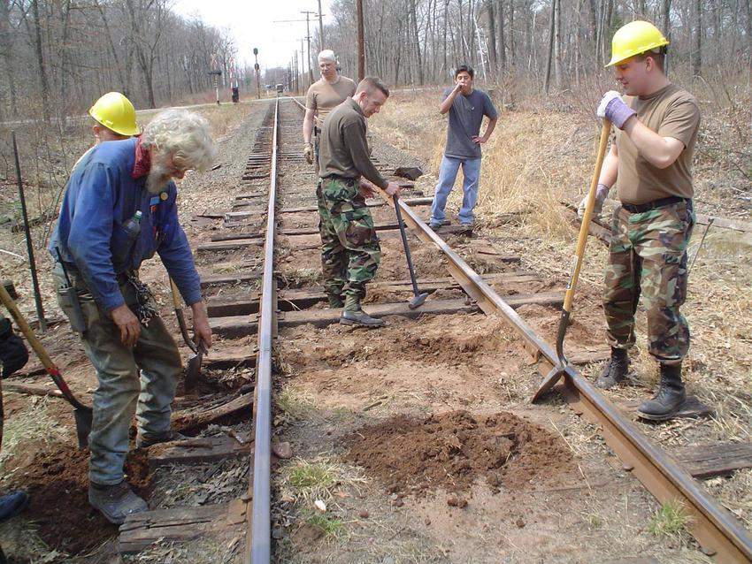 Photo of Army Reserve Track Work at Connecticut Trolley Museum