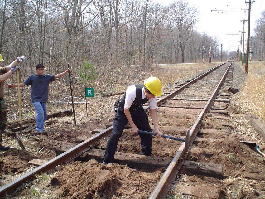 Photo of Army Reserve Track Work at Connecticut Trolley Museum