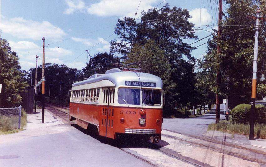 Photo of MBTA PCC 3333 in public service June 1961