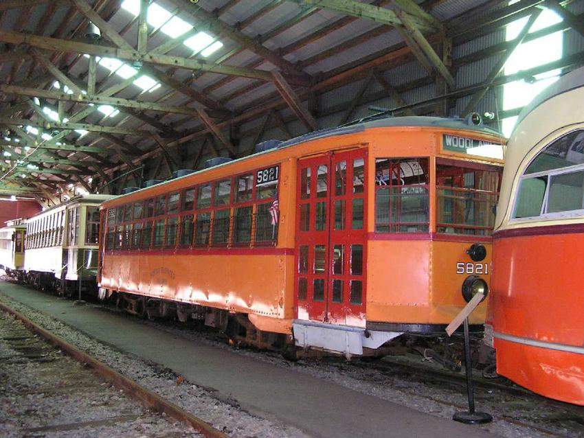 Photo of Boston Elevated Railway car 5821 at the Seashore Trolley Museum