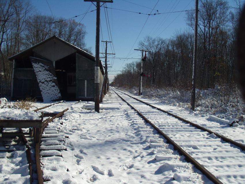 Photo of A look down main line with Woods Barn at the left
