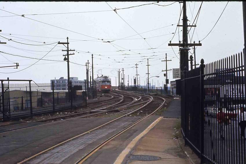 Photo of Two car train coming into Lechmere  9_1968  1