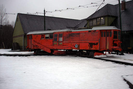Photo of Boston Elevated type 3 Plow #5159 at seashore Trolley Museum