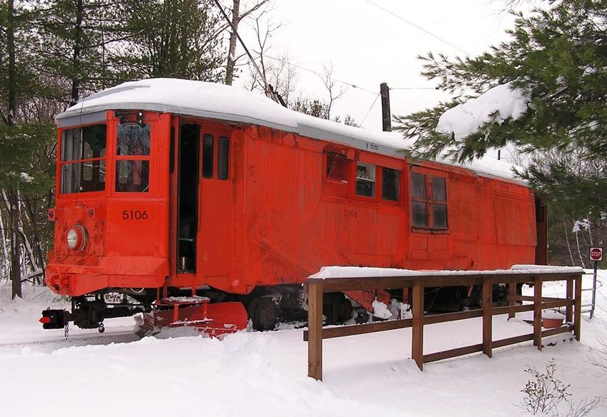 Photo of What BERy #5106 will look like (in the snow) once repainting is finished