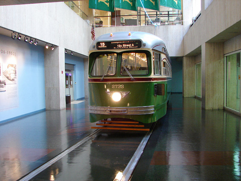 Photo of Former PTC Trolley on Exhibit at SEPTA Headquarters
