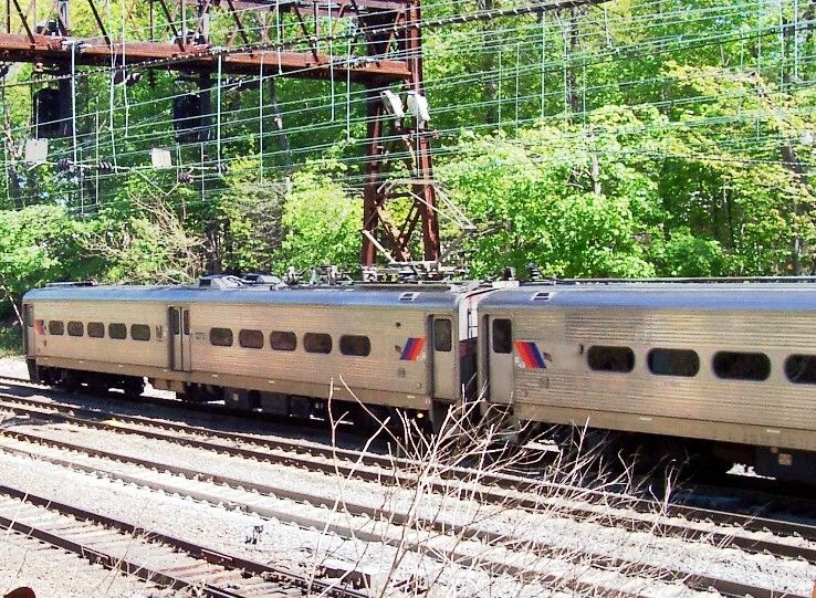 Photo of A NJT train passing before the camera in Metuchen