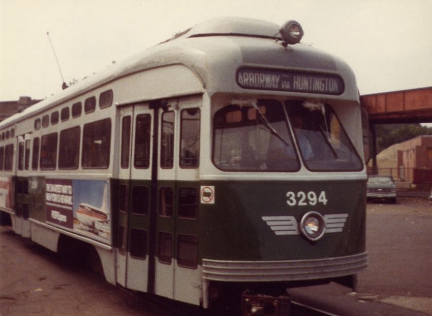 Photo of PCC 3294 at Arborway, early 1980's