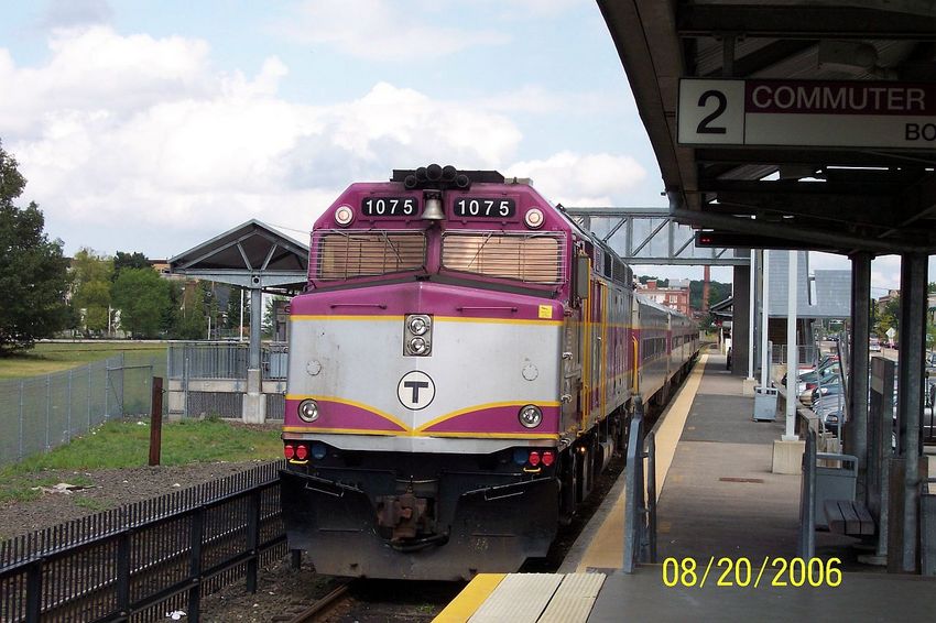 Photo of Boston-bound commuter rail.