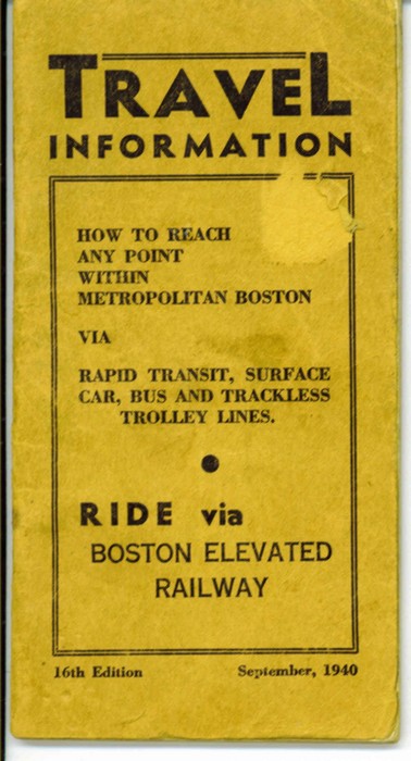 Photo of Boston Elevated Railway Booklet  - 1940