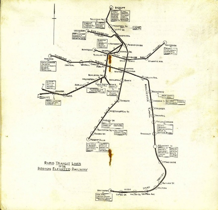 Photo of Boston Elevated Railway Map - 1940