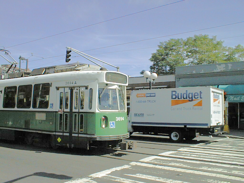 Photo of MBTA Kinki-Sharyo LRV on Huntington Ave., Jamaica Plain (Boston), MA