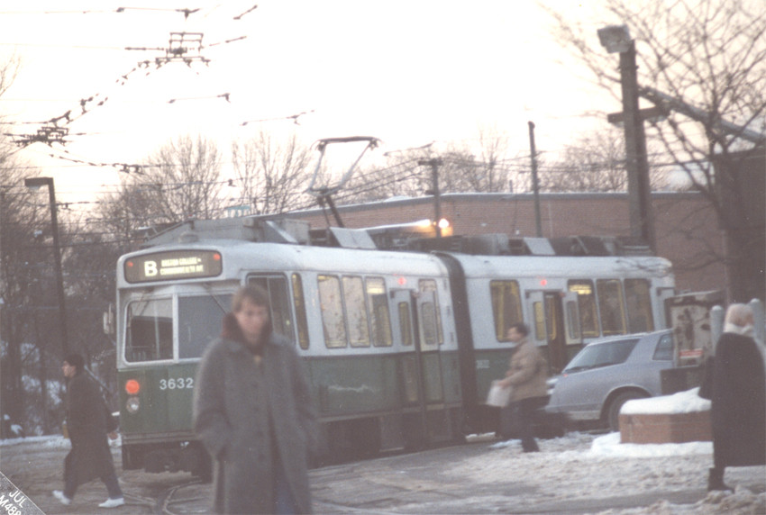 Photo of MBTA Kinki-Sharyo LRV #3632 in 1988