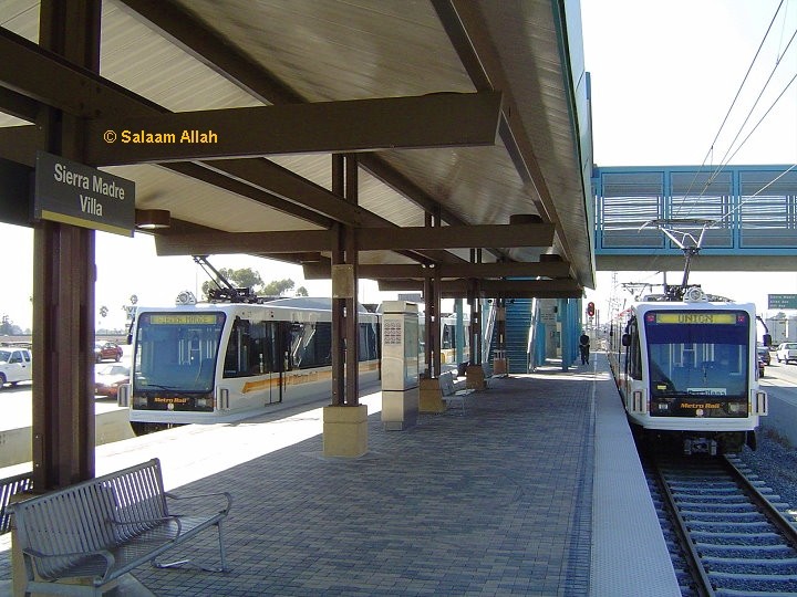 Photo of LACMTA Pasadena Gold Line lignt rail transit system Pasadena California  USA