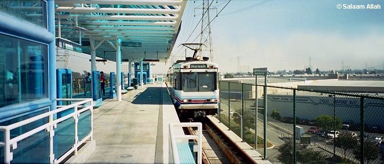 Photo of LACMTA Green Line light rail transit system Los Angeles County Ca