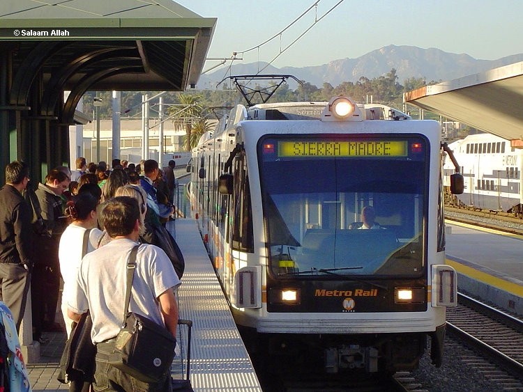 Photo of LACMTA Pasadena Gold Line light rail tranist system Los Angeles California USA