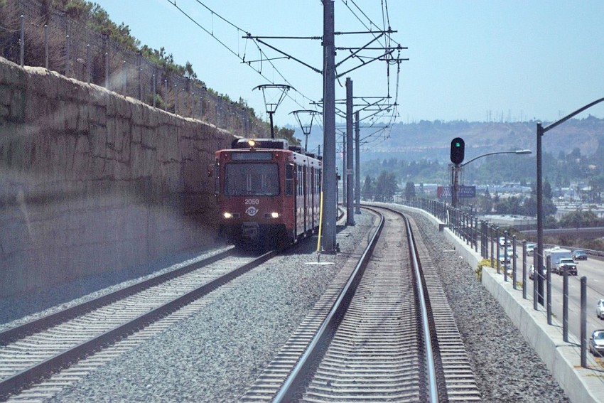 Photo of San Diego Trolley - passing another Green Line train