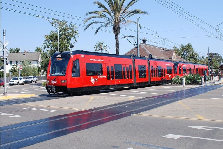 Photo of San Diego Trolley departing Old Town