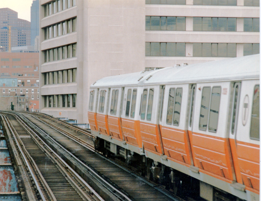 Photo of Train on Boston's Old Elevated Orange Line