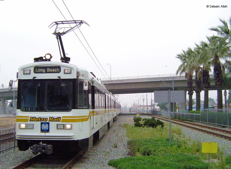 Photo of LACMTA Blue Line lignt rail transit system Los Angeles California USA