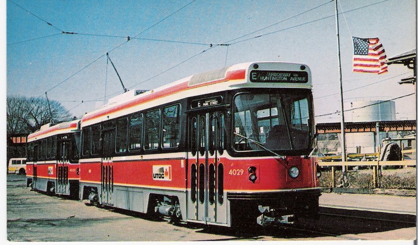 Photo of Canadian Trolleys in Boston (Post Card)