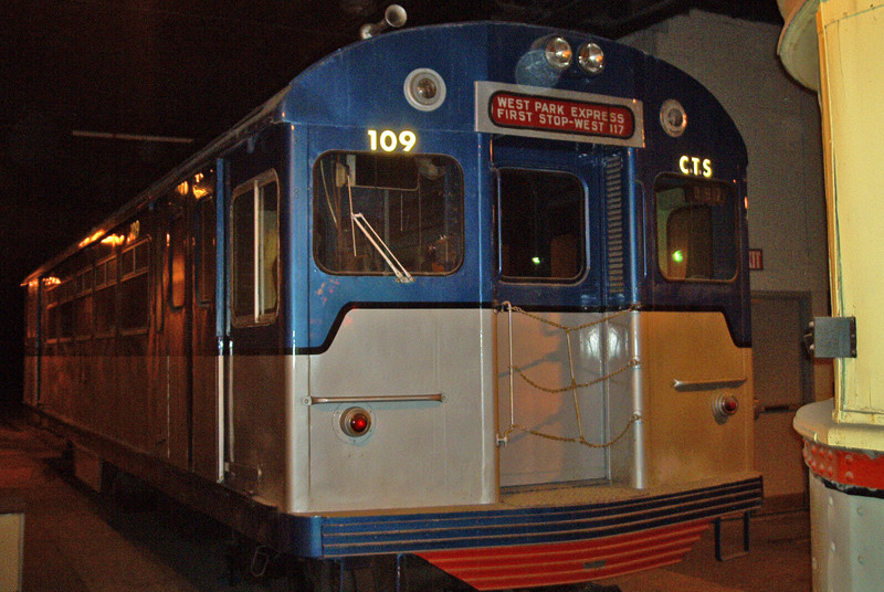 Photo of Cleveland Transit Car 109 in storage at Tower City