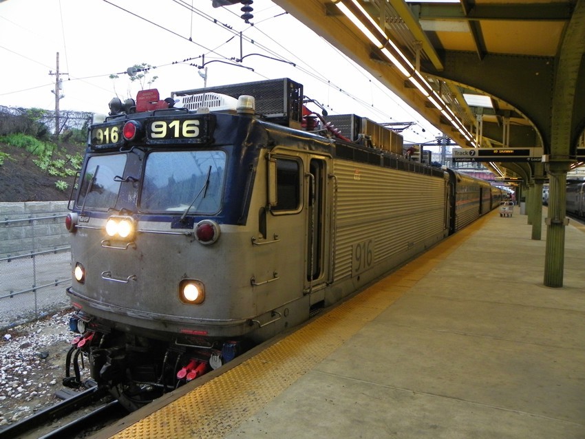 Photo of Amtrak 916 in Baltimore, MD.