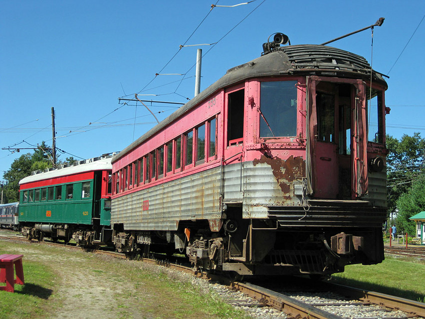 Photo of A Two-Car Train of Interurbans from the North Shore Line