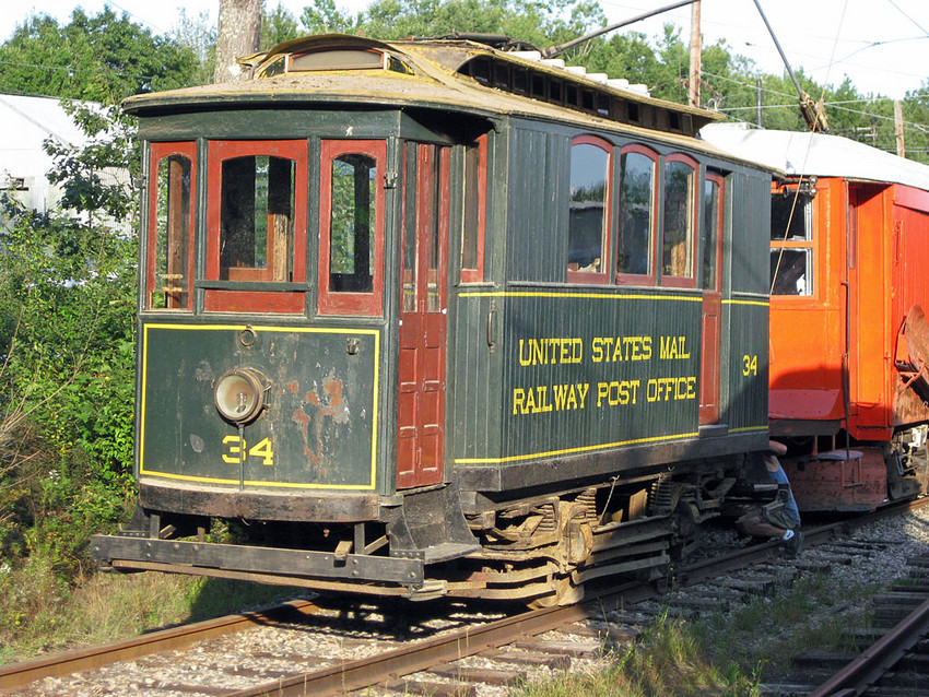 Photo of Trolley RPO Car 34 at the Seashore Trolley Museum