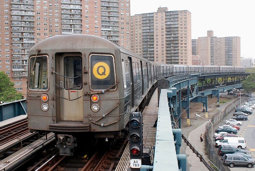 Photo of Q Train arriving West 8th St.