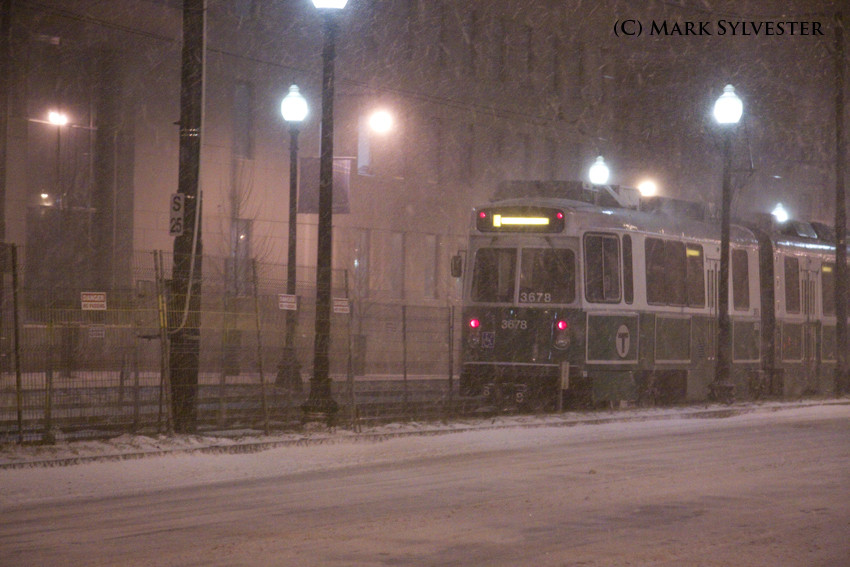 Photo of Snow clearing train of type 7s on Huntington Ave
