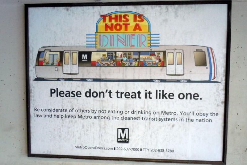 Photo of No Diners on DC Metro