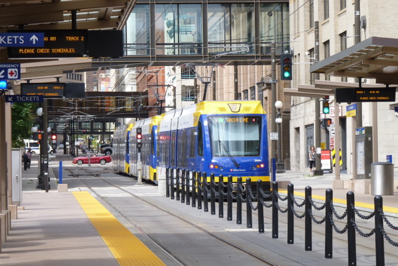 Photo of Green Line in downtown St. Paul, MN