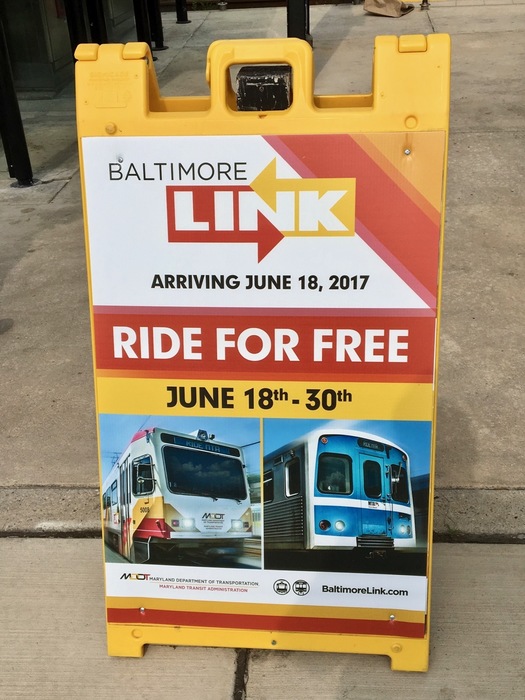 Photo of Ride for Free on Baltimore's Light Rail June 18-30, 2017