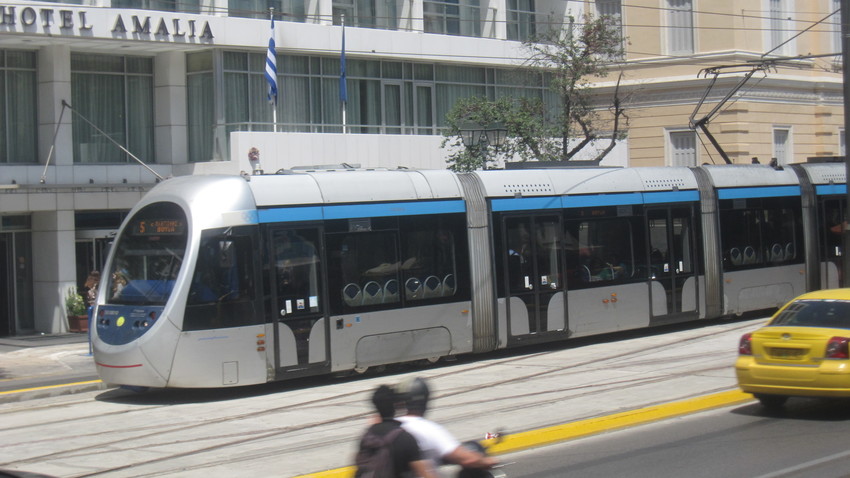 Photo of Athens Greece street tram