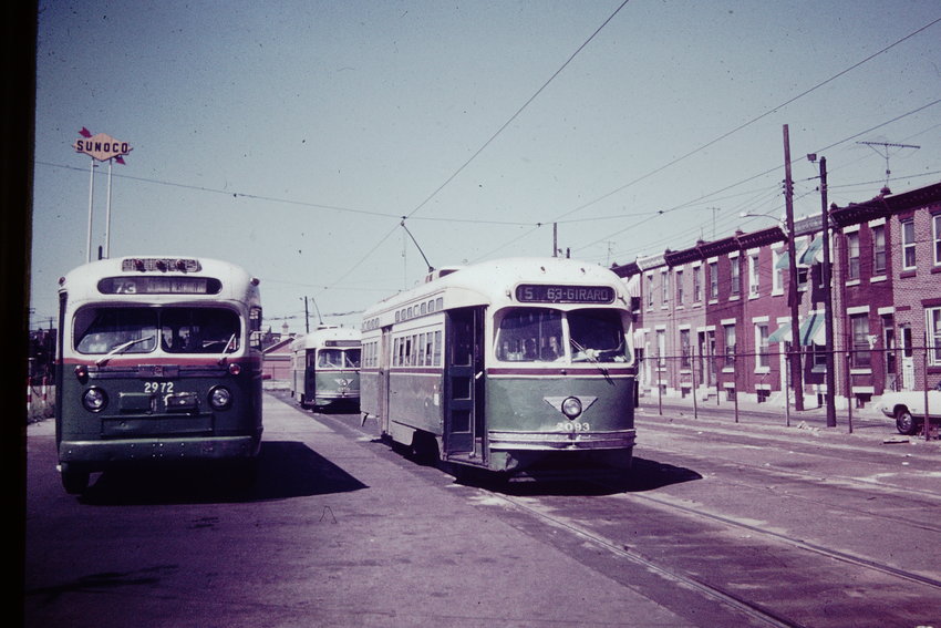 Photo of PCC trolley and GMC old look.