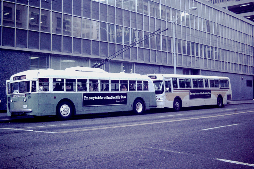 Photo of Twin trolley coach and AMG bus