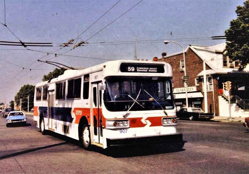 Photo of AM General trackless trolley